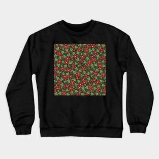 Traditional Flower Tattoo Pattern in red Crewneck Sweatshirt